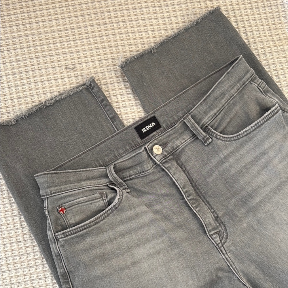 Hudson Gray Frayed Hem Jeans